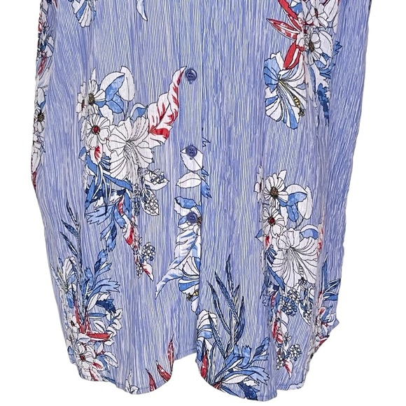 Catherines Pin Stripe Floral Sleeveless Top Shirt Women’s Plus Size 18/20 W - Picture 3 of 7